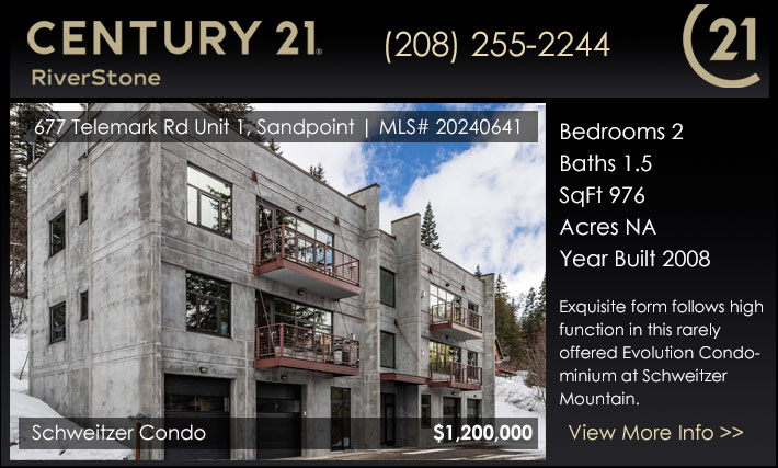 Exquisite form follows high function in this rarely offered Evolution Condominium at Schweitzer Mountain