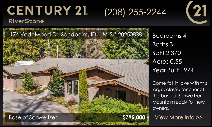 Come fall in love with this large, classic rancher at the base of Schweitzer Mountain