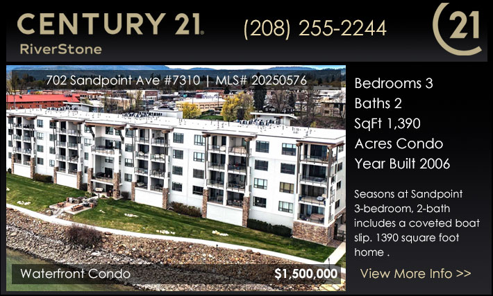 Seasons at Sandpoint 3-bedroom, 2-bath includes a coveted boat slip