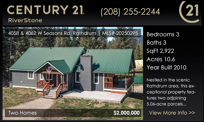 Nestled in the scenic Rathdrum area, this exceptional property features two adjoining 5.06-acre parcels